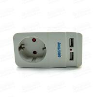Развет-ль 1 роз. 16А+2USB 5V 2,1A (адаптер/зарядка) SmartBuy SBE-16-A05-USB