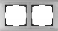 Рамка на 2 пост WL-Frame-02 Metallic (глянц. никель, металл)