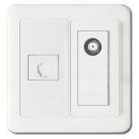 Комбинация:Розетка TF.1+TV. Белый WST5751WH