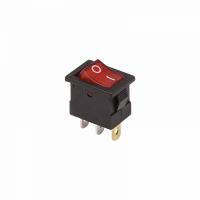 Выключатель кл. 250V 6A (3c) ON-OFF красный  Mini  (RWB-202,SC-768  REXANT)