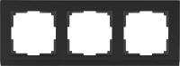 Рамка на 3 пост WL-Frame-03 Stark Black (черная, пластик)