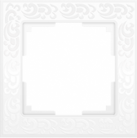 Рамка на 1 пост WL-Frame-01 Flock White (белый пластик, узор)