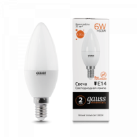 Лампа 6W E14 2800K  Gauss LED Eleventary Candle
