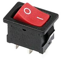 Выключатель кл. 250V 6A (3c) ON-OFF красный c нейтр. Mini  (RWB-205,SC-768  REXANT)