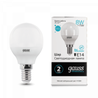 Лампа Gauss LED elementary Clobe 8W E14 4100K 