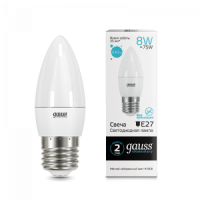 Лампа Gauss LED elementary Candle 8W E27 4100K 