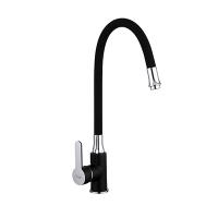 Смеситель д/кухни 4042F Frap 40к гибкий излив, гайка, бок., черный
