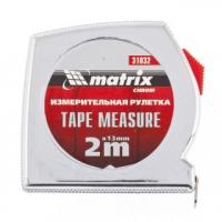 Рулетка Chrom 2 м x 13 мм, хромиров/ корпус MATRIX