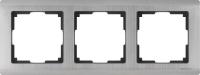 Рамка на 3 пост WL-Frame-03 Metallic (глянц. никель, металл)