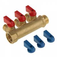 Коллектор 3/4" х 16 с 3-мя кранами Vertum   -  3/25