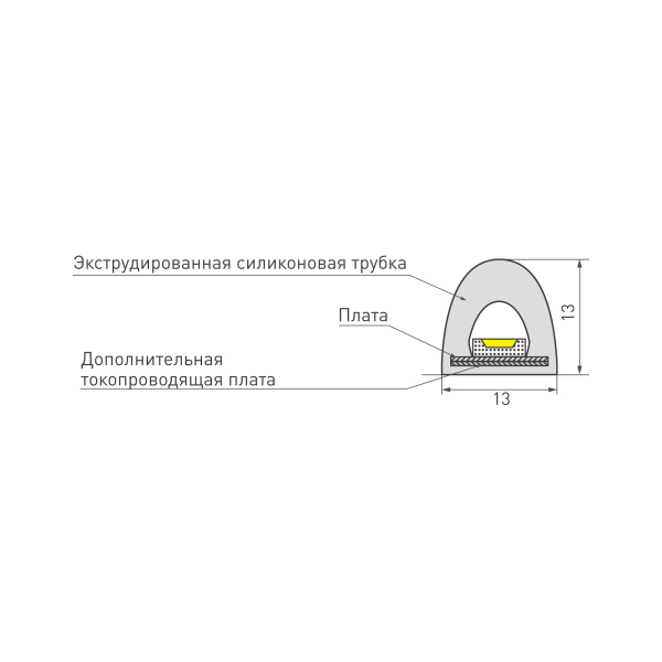 Лента RTW-5000PWT 24V Warm3000 13мм 5м (2835, 180LED/m, High Temp) 024289(1)