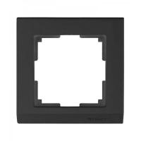 Рамка на 1 пост WL-Frame-01 Stark Black (черная, пластик)