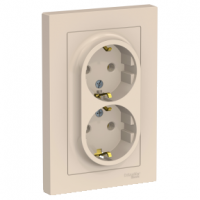 Розетка c/з двойная Беж. 16А ATLASDESIGN