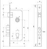 Замок врезной 2200/60-G(9620L) АПЕКС
