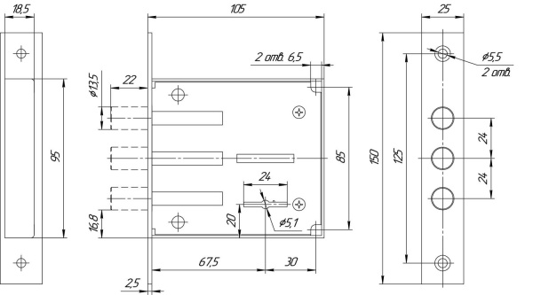 Замок врезной ЗВ8 802.0.0/(ЗВ8-02)3риг,5кл.