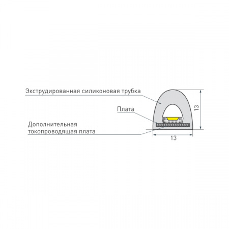 Лента RTW-5000PWT 24V Warm3000 13мм 5м (2835, 180LED/m, High Temp) 024289(1)